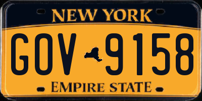 NY license plate GOV9158