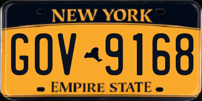 NY license plate GOV9168