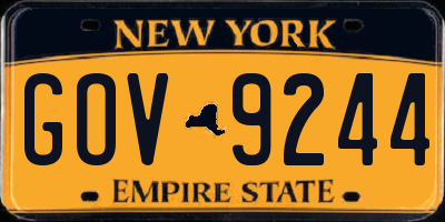 NY license plate GOV9244