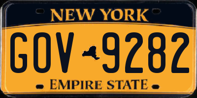 NY license plate GOV9282