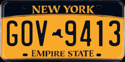 NY license plate GOV9413