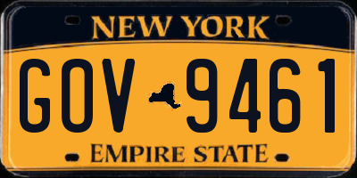 NY license plate GOV9461