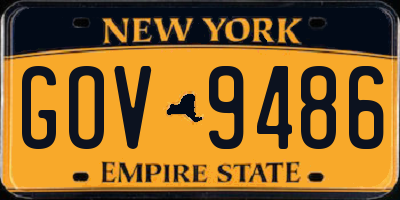 NY license plate GOV9486