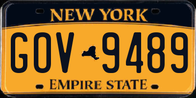NY license plate GOV9489