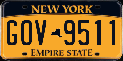 NY license plate GOV9511