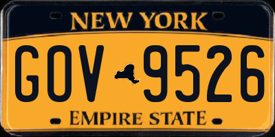 NY license plate GOV9526