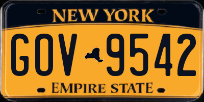 NY license plate GOV9542