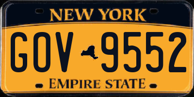 NY license plate GOV9552