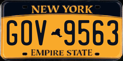 NY license plate GOV9563