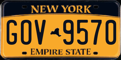 NY license plate GOV9570