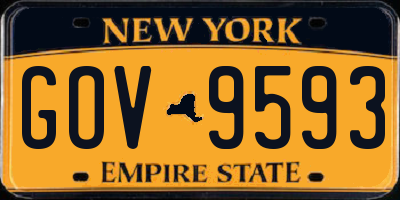 NY license plate GOV9593