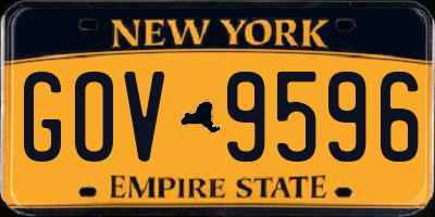 NY license plate GOV9596