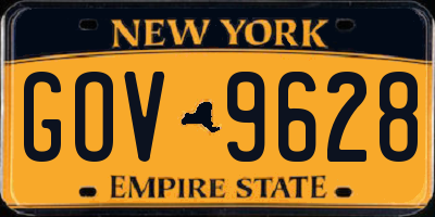 NY license plate GOV9628