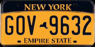 NY license plate GOV9632
