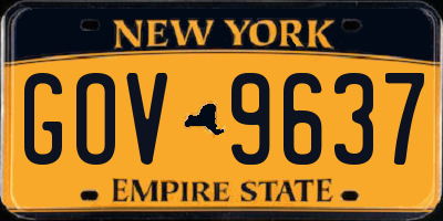 NY license plate GOV9637