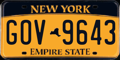 NY license plate GOV9643