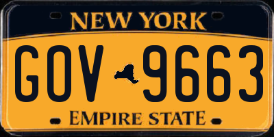 NY license plate GOV9663