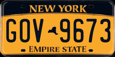 NY license plate GOV9673