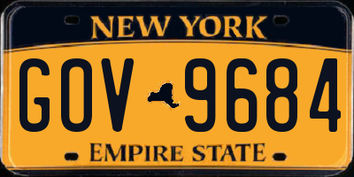 NY license plate GOV9684