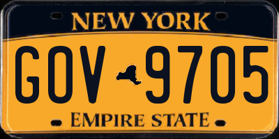 NY license plate GOV9705