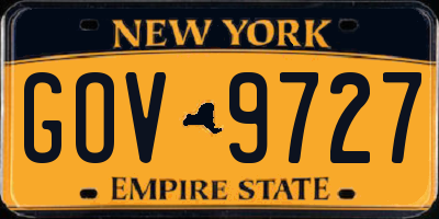NY license plate GOV9727
