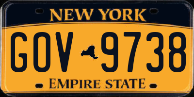 NY license plate GOV9738