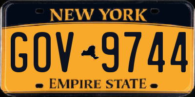 NY license plate GOV9744