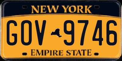 NY license plate GOV9746