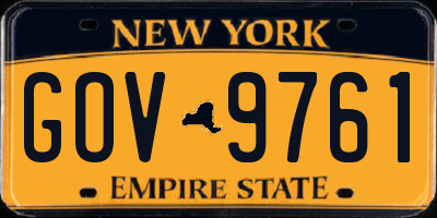 NY license plate GOV9761