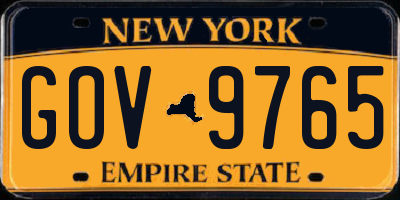 NY license plate GOV9765