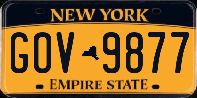 NY license plate GOV9877