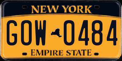 NY license plate GOW0484
