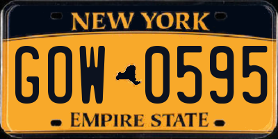 NY license plate GOW0595
