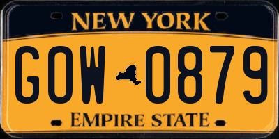 NY license plate GOW0879