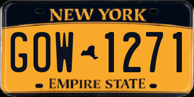 NY license plate GOW1271