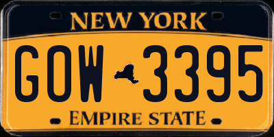 NY license plate GOW3395