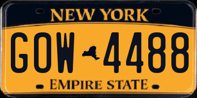 NY license plate GOW4488
