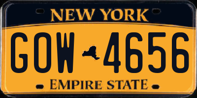 NY license plate GOW4656