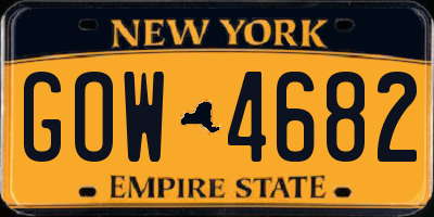 NY license plate GOW4682