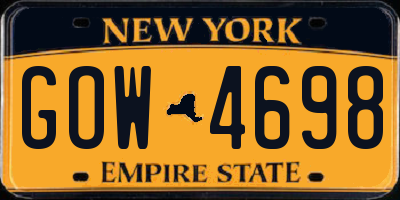 NY license plate GOW4698
