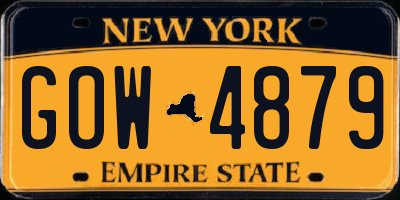 NY license plate GOW4879