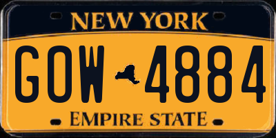 NY license plate GOW4884