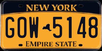 NY license plate GOW5148