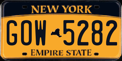 NY license plate GOW5282