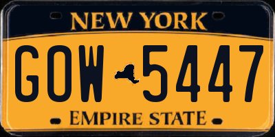 NY license plate GOW5447