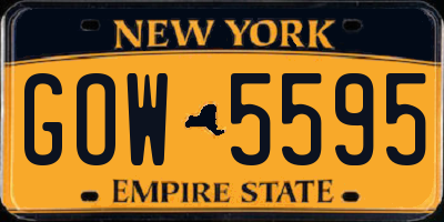 NY license plate GOW5595