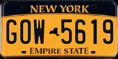 NY license plate GOW5619