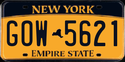 NY license plate GOW5621