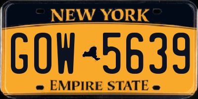 NY license plate GOW5639