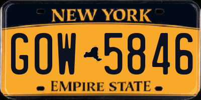 NY license plate GOW5846